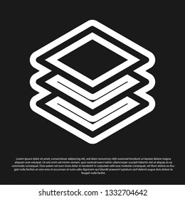 Black Layers icon isolated on black background. Vector Illustration