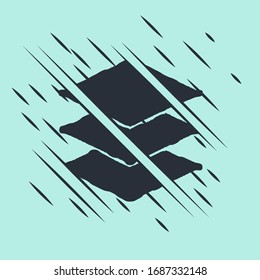 Icono de capas negras aisladas en fondo verde. El estilo de Glitch. Ilustración vectorial