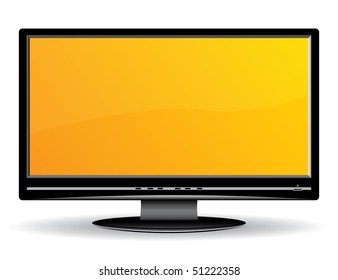 black lcd monitor (vector , CMYK)