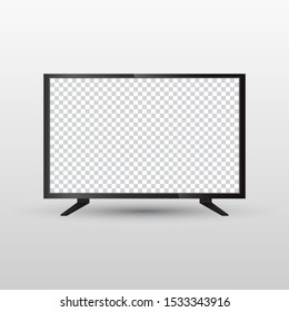 black LCD screen realistic vector
