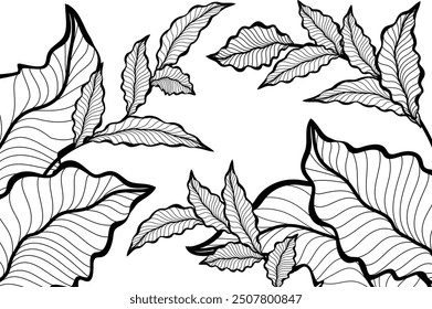 Black Leaf Background Design, Texture