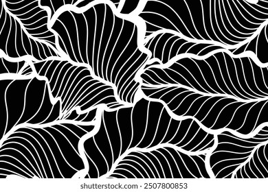 Black Leaf Background Design, Texture