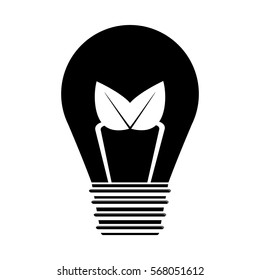 Black leaf bulb image design, vector illustration icon