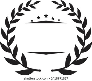 Black Leaf Circle with White Background