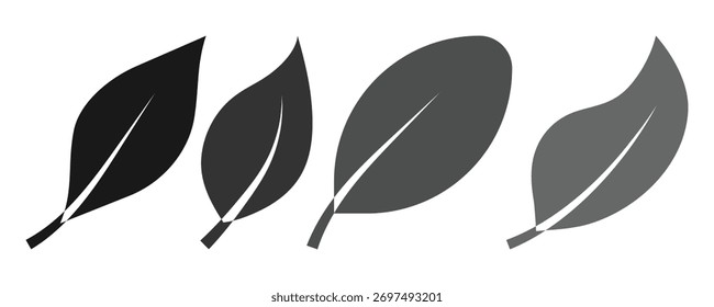 Black leaf ecology nature element vector icon, Leaf Icon, green leaf ecology nature element vector .