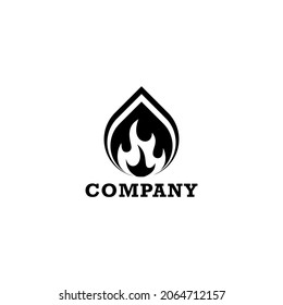 Black leaf flame logo design applied for business and finance industry.