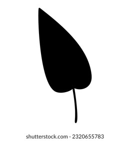 Black Leaf. Hand Drawn Illustration