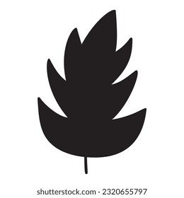 Black Leaf. Hand Drawn Illustration