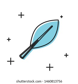 Black Leaf icon isolated on white background. Fresh natural product symbol.  Vector Illustration