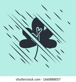 Black Leaf icon isolated on green background. Leaves sign. Fresh natural product symbol. Glitch style. Vector Illustration