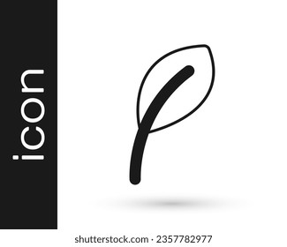 Black Leaf icon isolated on white background. Leaves sign. Fresh natural product symbol.  Vector