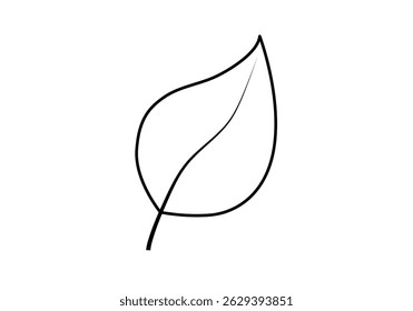 Black leaf icon on white background