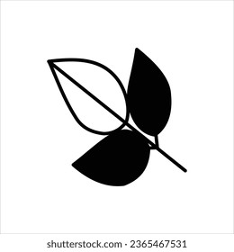 black leaf icon stock illustration 