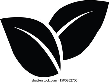 black leaf icon with white background