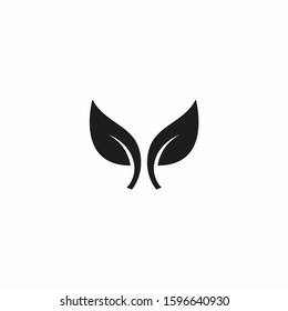 Black Leaf logo icon design vector illustration