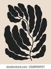 black leaf modern silhouette vector illustration