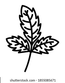 HOJA NEGRA EN UN FONDO BLANCO EN EL VECTOR