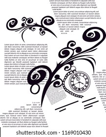 Black leaf Text print design