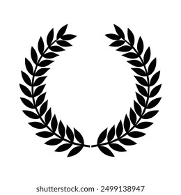 A Black Leafy Round Laurel Wreath