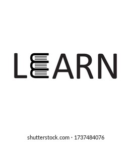 black learn abstract logo isolated on white background