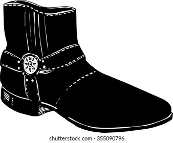 Black leather boot
