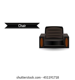 The black Leather chair.Vector illustration
