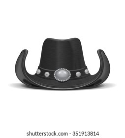 Black leather Cowboy hat
