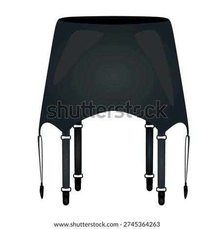 Black leather garters. vector illustration