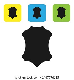 Black Leather icon isolated on white background. Set icons colorful square buttons. Vector Illustration