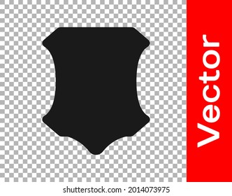 Icono de cuero negro aislado en fondo transparente.  Ilustración vectorial