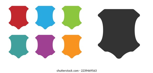 Black Leather icon isolated on white background. Set icons colorful. Vector Illustration