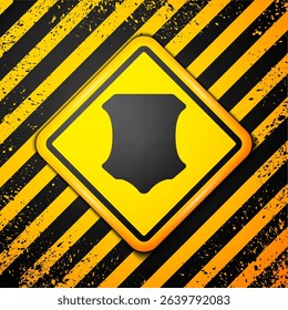 Black Leather icon isolated on yellow background. Warning sign. Vector Illustration