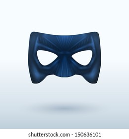 Black Leather Mask for Superhero. Vector Illustration.