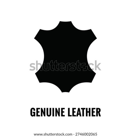 A black leather shield emblem with the text 'GENUINE LEATHER' below it, set against a clean white background