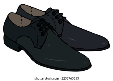black leather  shoes vector colored