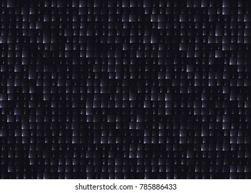 Black leather tile seamless background with light effect. Stylized crocodile skin texture. Vector illustration