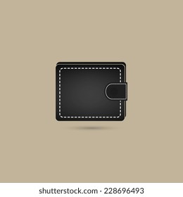 Black leather wallet - Vector