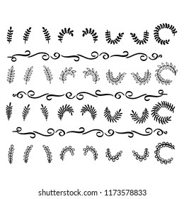 Ыet of black leaves for decoration