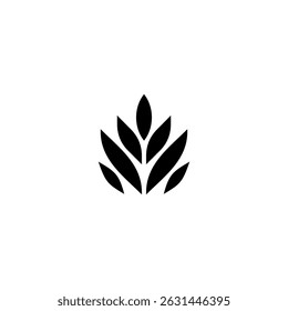 Black LEAVES Initial M Logo. Abstract Monogram Logomark for Growing Business, Branding, Identity, Marketing.