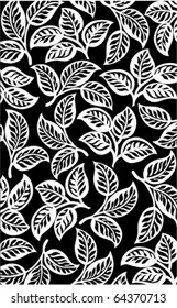 Black leaves pattern background