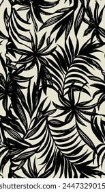 black leaves pattern, yellow background