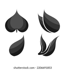 Black leaves set illustration vector design