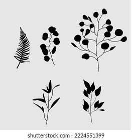 black leaves vector illustration eps10