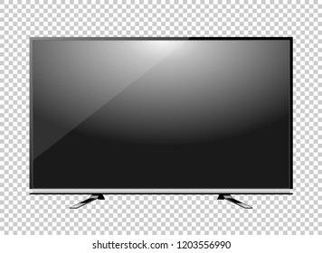 Black LED tv television screen blank on background