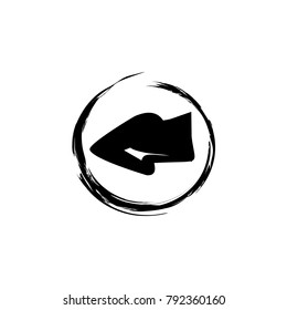 black left arrow icon.