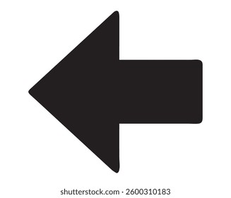 Black Left Arrow Icon – Directional Symbol Vector EPS File.