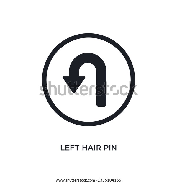 Black Left Hair Pin Isolated Vector Stock Vector Royalty Free