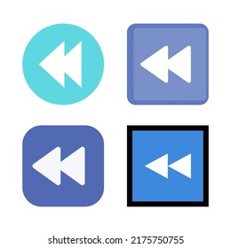 Black left pointing icon set collection isolated vector illustration