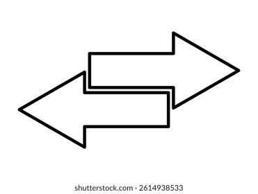 Black left and right arrow icon
