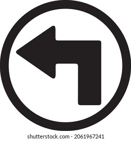 Black Left Turn Signal Sign